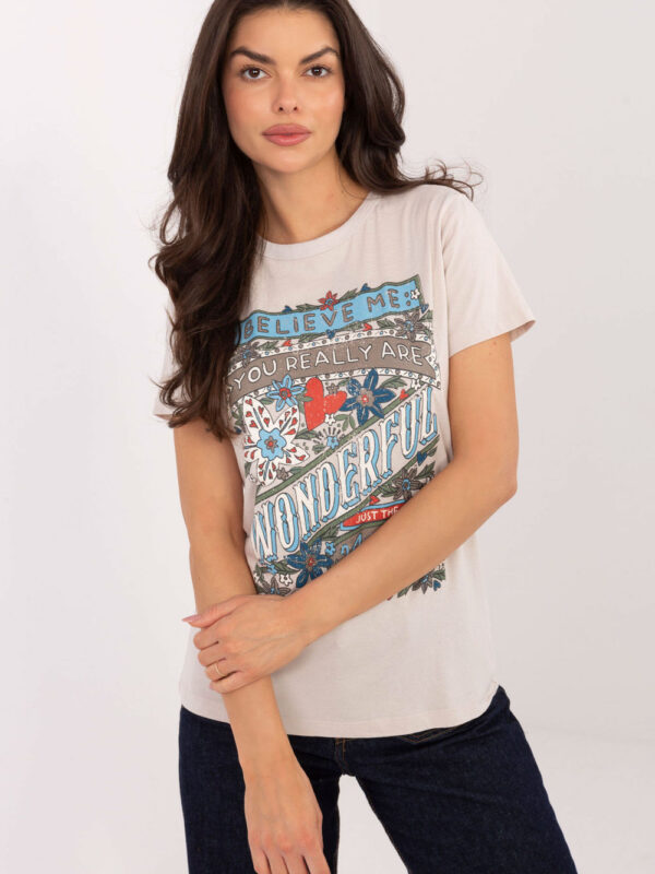 Tshirt Damski Model D12048M02556K Light Beige - Factory Price