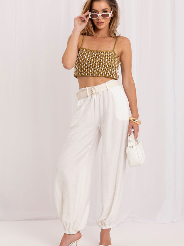 Spodnie Damskie Model IT-SP-10368.34 Ecru - Rue Paris