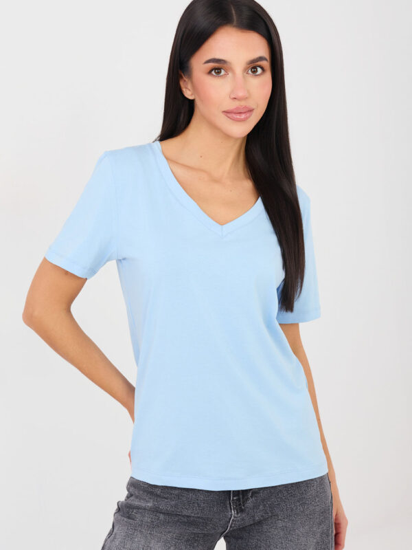Tshirt Damski Model RV-TS-A1095.33 Light Blue - Rue Paris