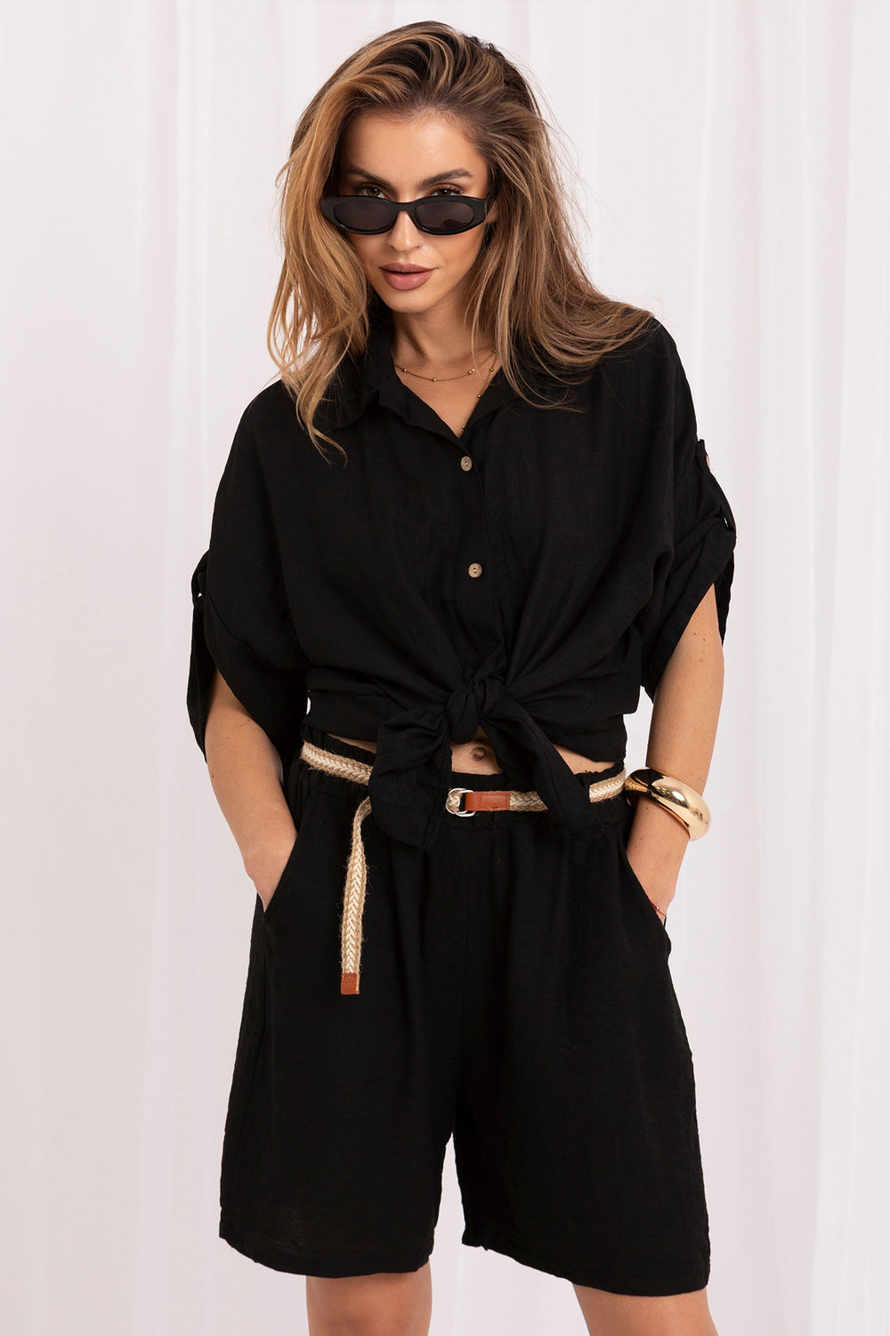 Koszula Damska Model MI-KS-6537.74P Black - Italy Moda