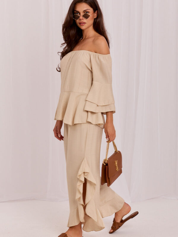 Spodnie Komplet Model IT-KMPL-10305.29 Beige - Rue Paris