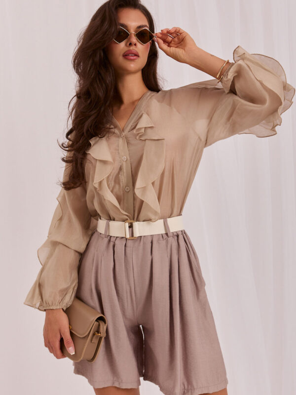 Szorty Damskie Model IT-SN-10359.19 Dark Beige - Rue Paris