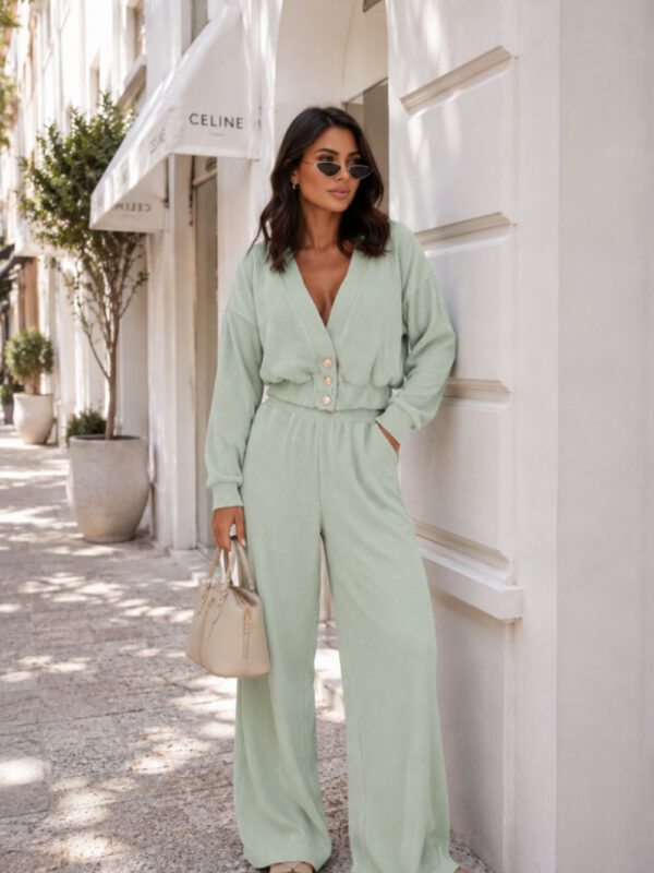 Spodnie Komplet Model Meggi Sztruks 616864271 Matcha - LaBalancia