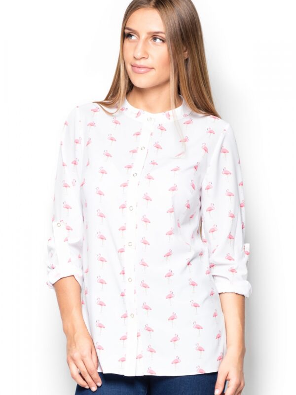 Koszula Damska Model K400 Wzór 13 White - Katrus