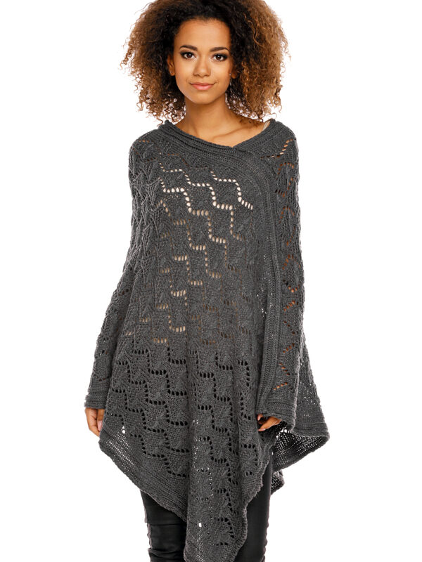 Sweter Poncho model 30012 Graphit - PeeKaBoo