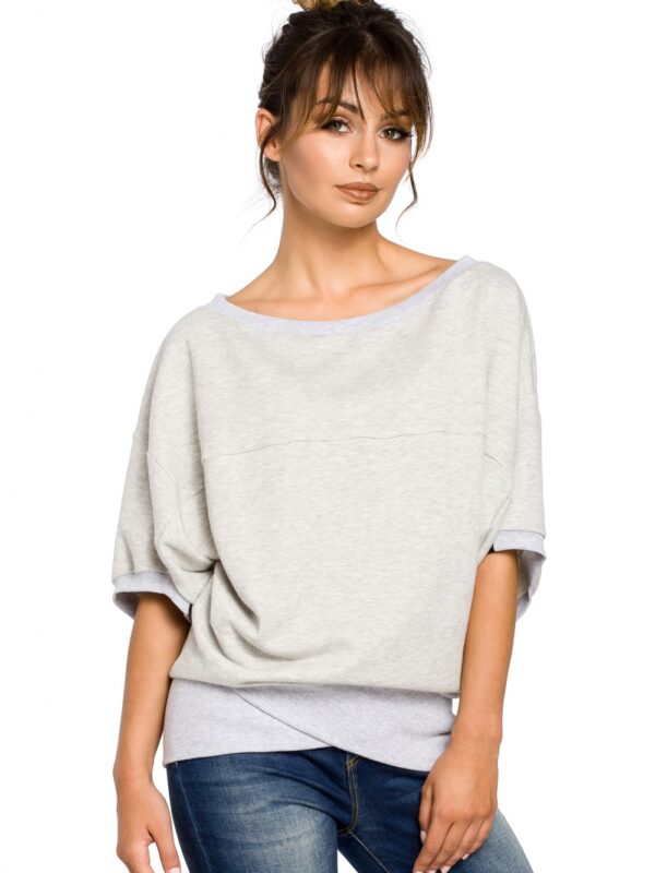 Bluza Damska Model B048 Popiel - BeWear