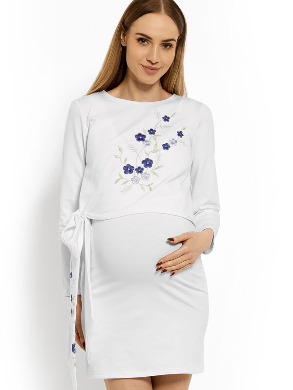 Sukienka Ciążowa Model 1624C White - PeeKaBoo