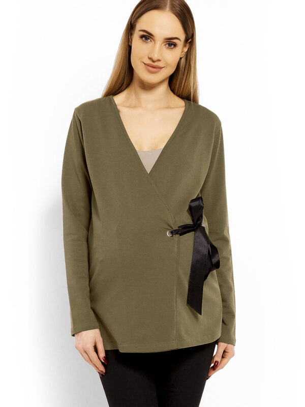 Bluzka Ciążowa Model 1626C Khaki - PeeKaBoo