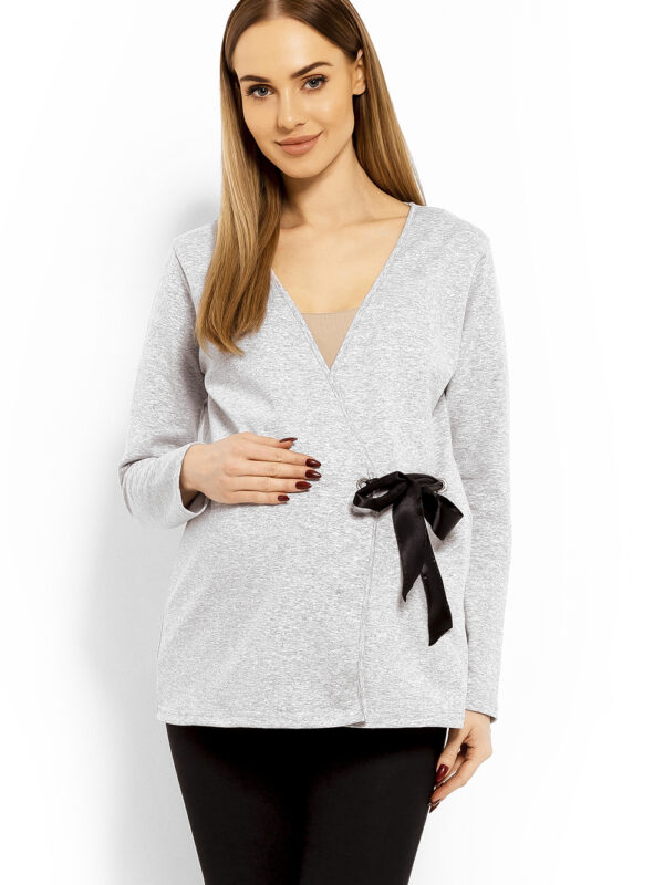Bluzka Ciążowa Model 1626C Light Grey - PeeKaBoo