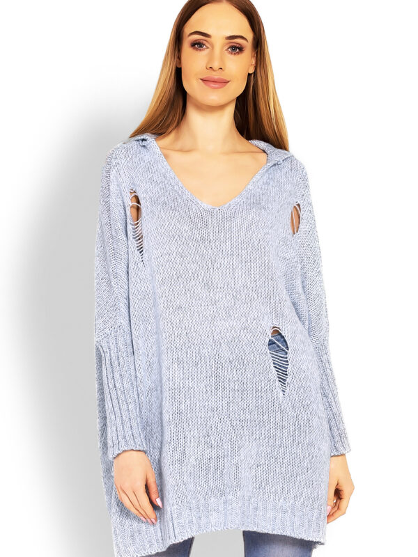Sweter Damski Model 30055 Sky Blue - PeeKaBoo