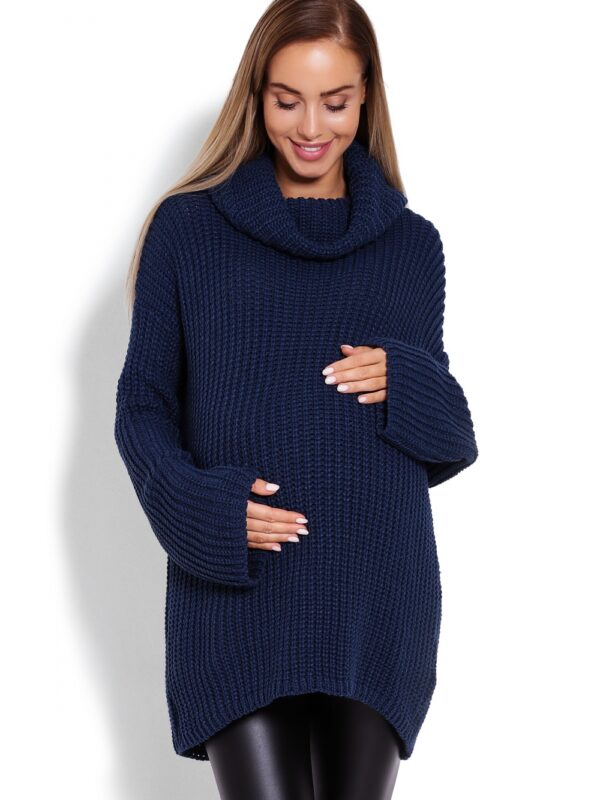 Golf Ciążowy Model 70012C Petrol Navy - PeeKaBoo