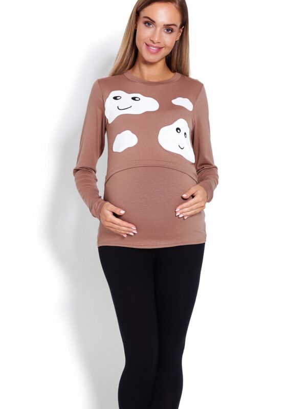 Piżama Damska Ciążowa Model 1679 Cappuccino - PeeKaBoo