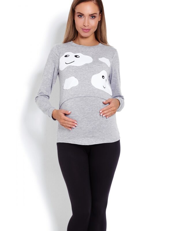 Piżama Damska Ciążowa Model 1679 Grey - PeeKaBoo
