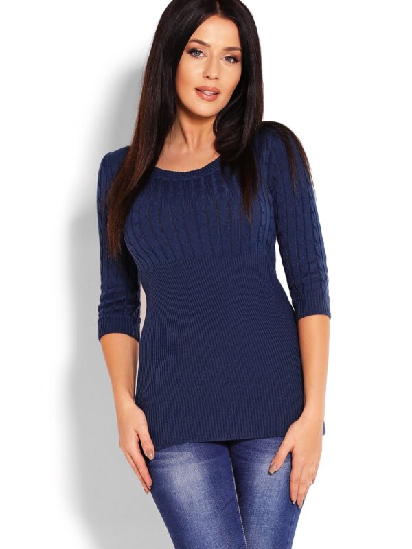 Sweter Damski Model 70008 Petrol Navy - PeeKaBoo