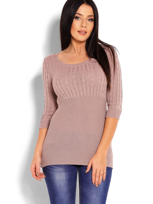 Sweter Damski Model 70008 Cappuccino - PeeKaBoo