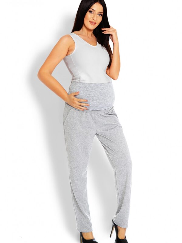 Spodnie Ciążowe Model 1276 Grey - PeeKaBoo