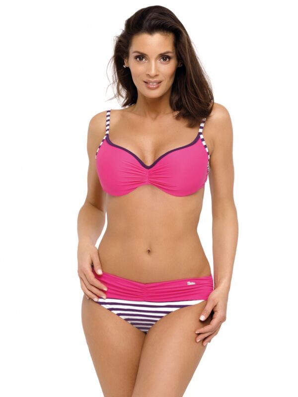 Kostium dwuczęściowy Kostium kąpielowy Model Loren Paski-Papaja M-503 Pink - Marko