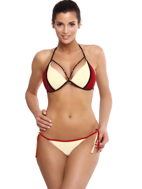 Kostium dwuczęściowy Kostium Kąpielowy Model Lara Vanilla-Coccinella M-511 Wanilia/Red - Marko