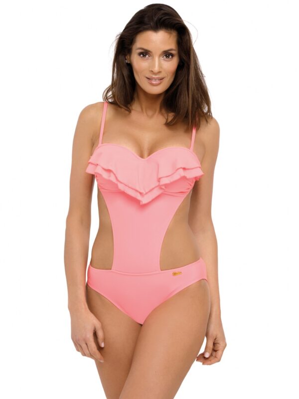 Jednoczęściowy strój kąpielowy Kostium kąpielowy Model Belinda Origami M-548 Pastel Pink - Marko
