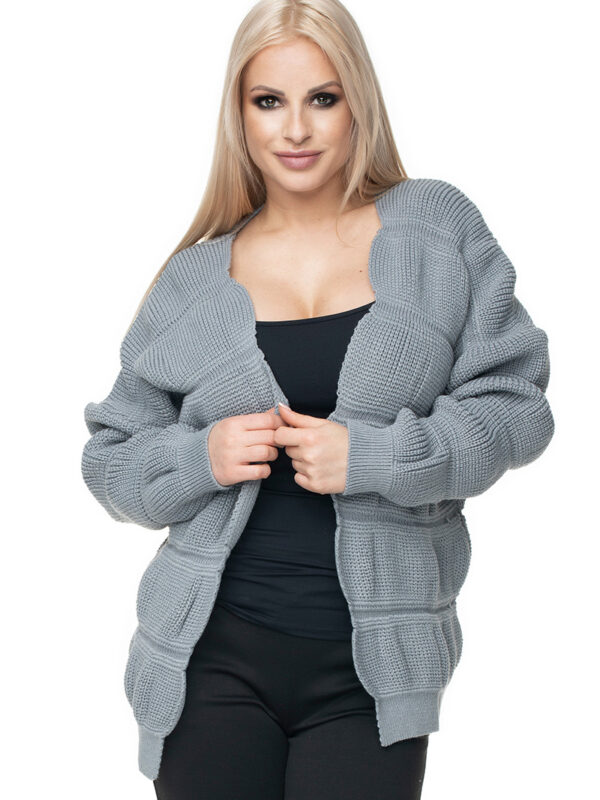 Sweter Kardigan Model 40022 Grey - PeeKaBoo