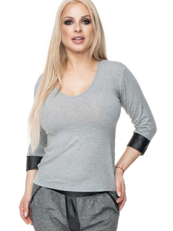 Bluzka Model 0102 Grey - PeeKaBoo