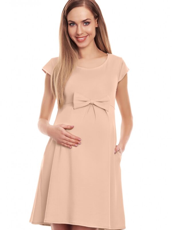 Sukienka Ciążowa Model 0129 Beige - PeeKaBoo