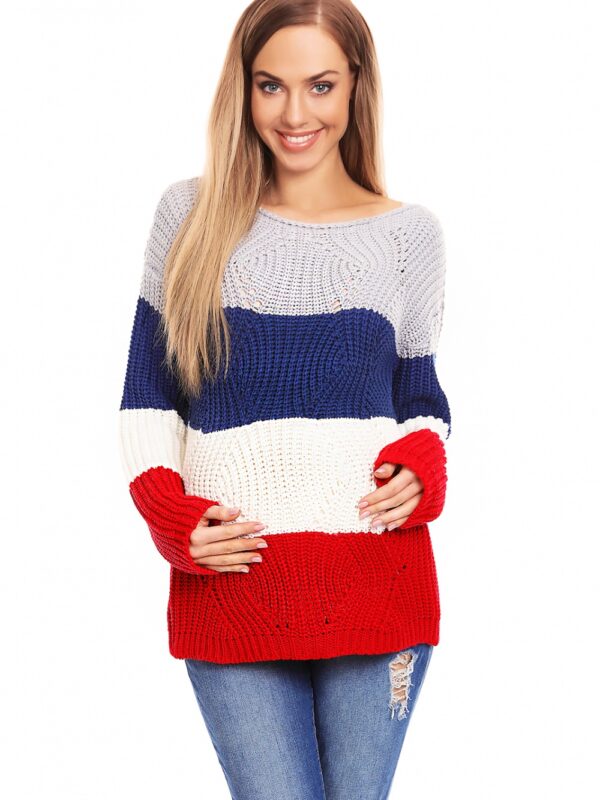 Sweter Ciążowy Model 70019 Jeans - PeeKaBoo