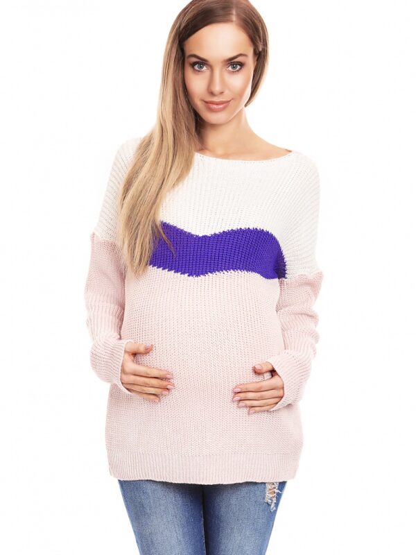 Sweter Ciążowy Model 40023 Powder Pink - PeeKaBoo