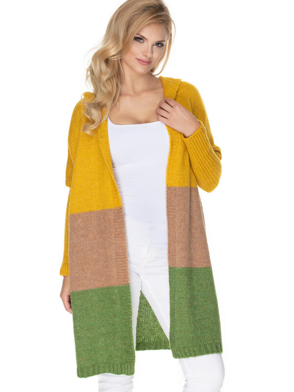 Sweter Kardigan Model 30069 Musztard/Green - PeeKaBoo