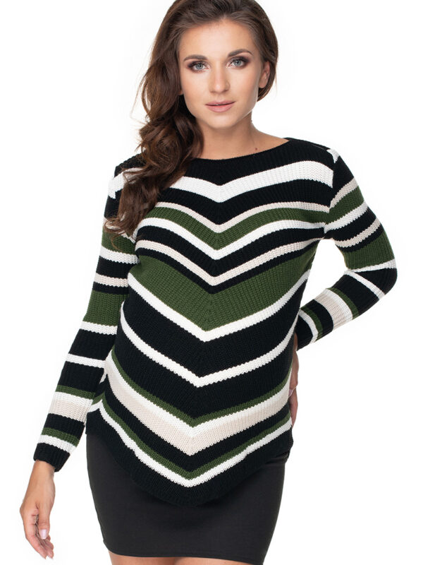 Sweter Ciążowy Model 40032 Khaki - PeeKaBoo