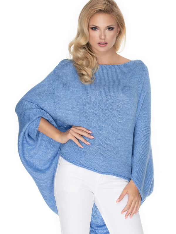Sweter Ponczo Model 30068 Jeans - PeeKaBoo