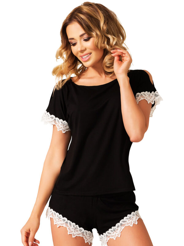 Piżama Komplet Model Delos wiskoza Black - Kalimo