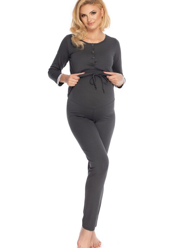 Piżama Damska Ciążowa Model 0181 Grafit - PeeKaBoo