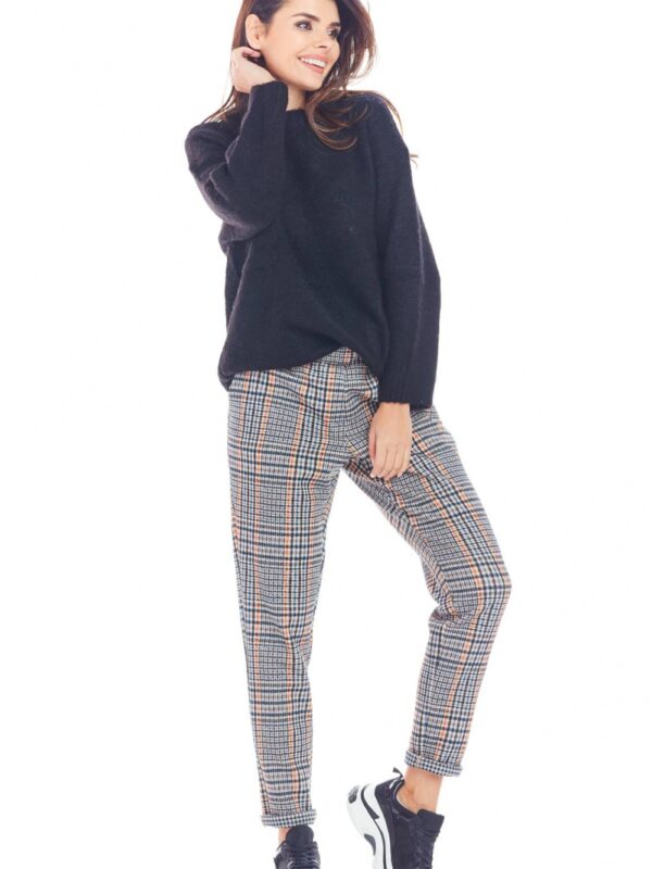 Spodnie Damskie Model A365 Navy Krata - awama