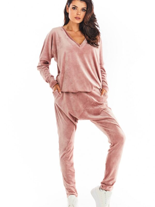 Spodnie Damskie Model A377 Pink Welur - awama