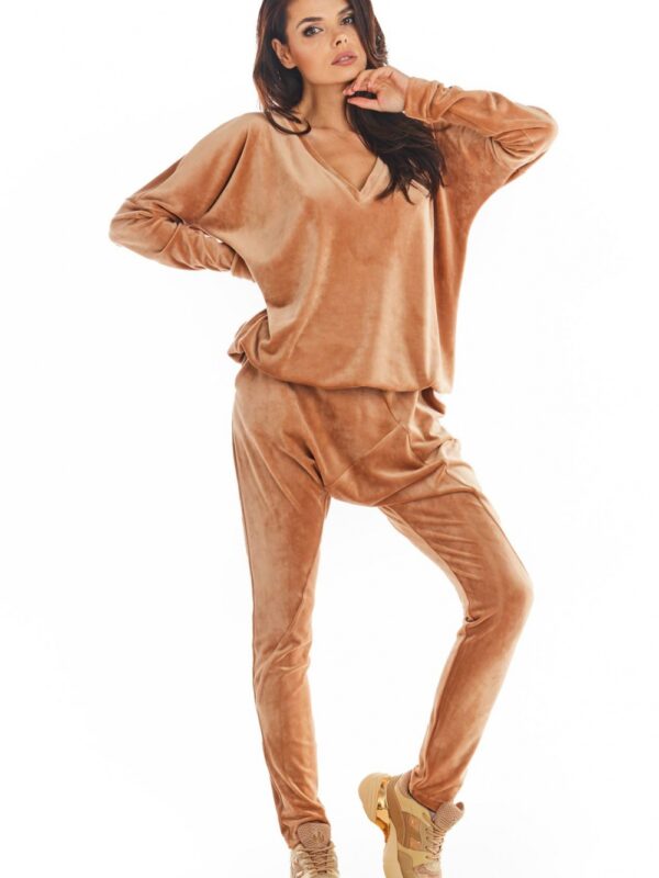 Spodnie Damskie Model A377 Beige Welur - awama