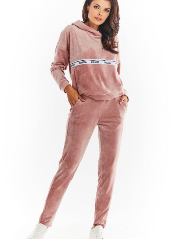 Spodnie Damskie Model A372 Pink Welur - awama