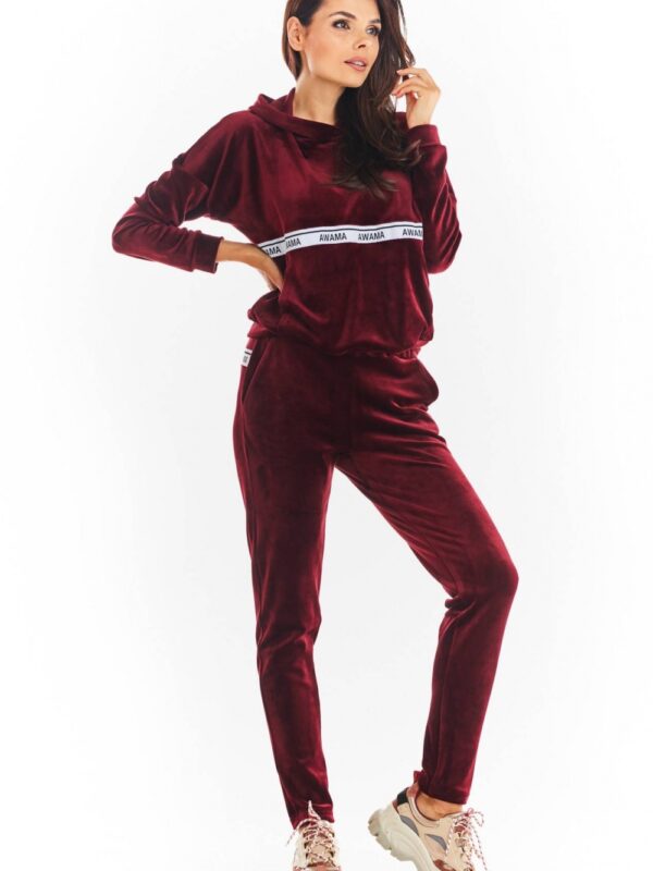 Spodnie Damskie Model A372 Bordo Welur - awama