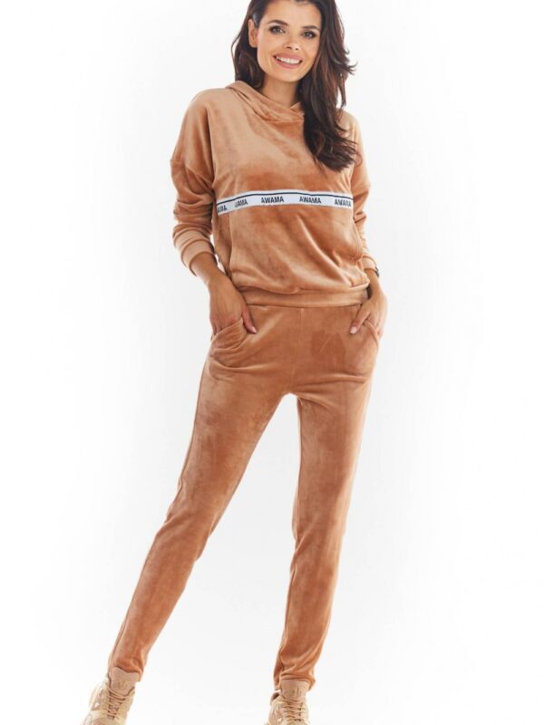 Spodnie Damskie Model A372 Beige Welur - awama