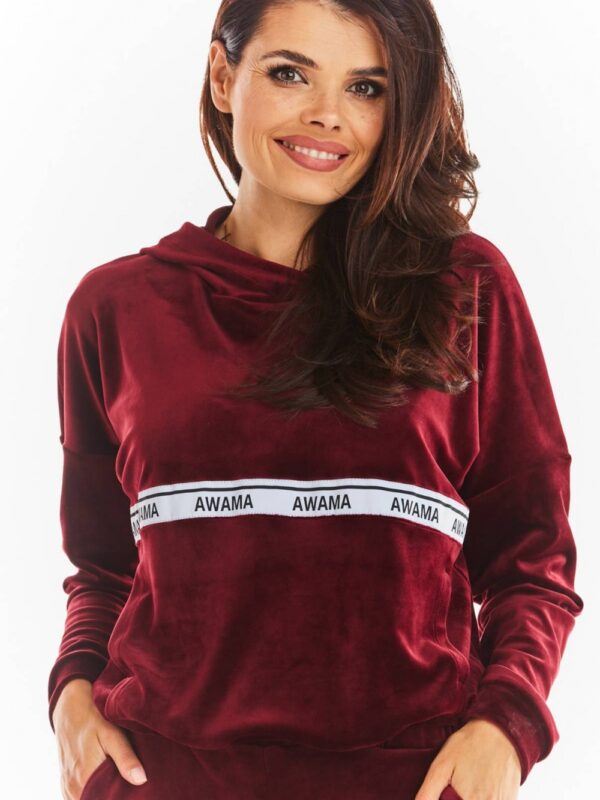 Bluza Damska Model A371 Bordo Welur - awama