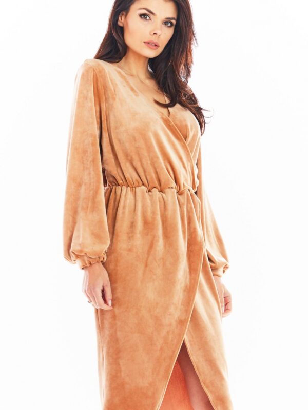 Sukienka Model A406 Welur Beige - awama