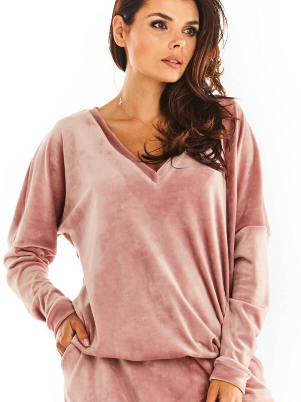 Bluza Damska Model A376 Pink Welur - awama