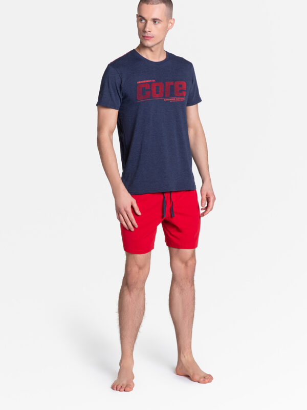Piżama Męska Model Oxford 38285-59X Navy/Red - Henderson
