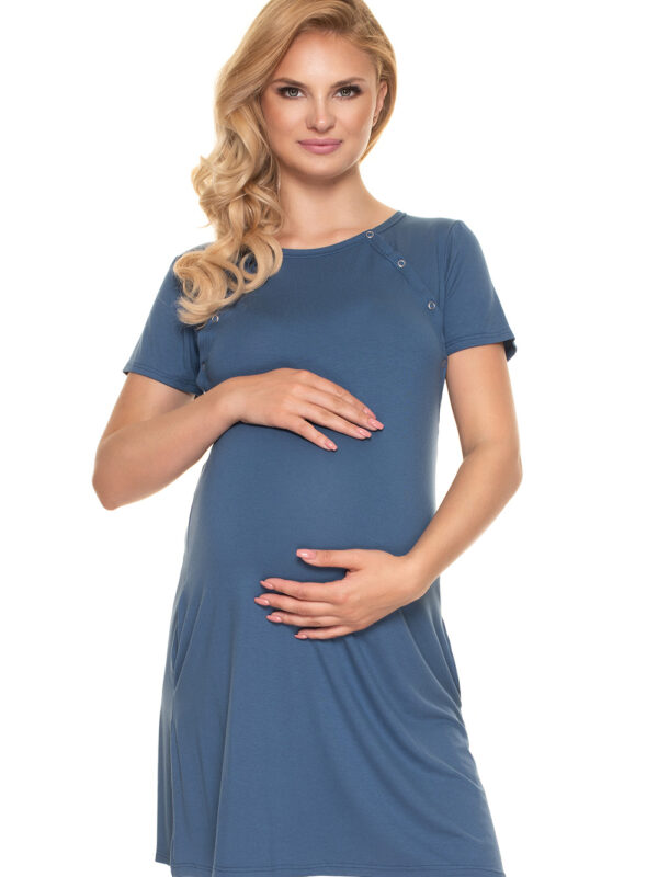 Koszula Nocna Ciążowa Model 0192 Blue - PeeKaBoo