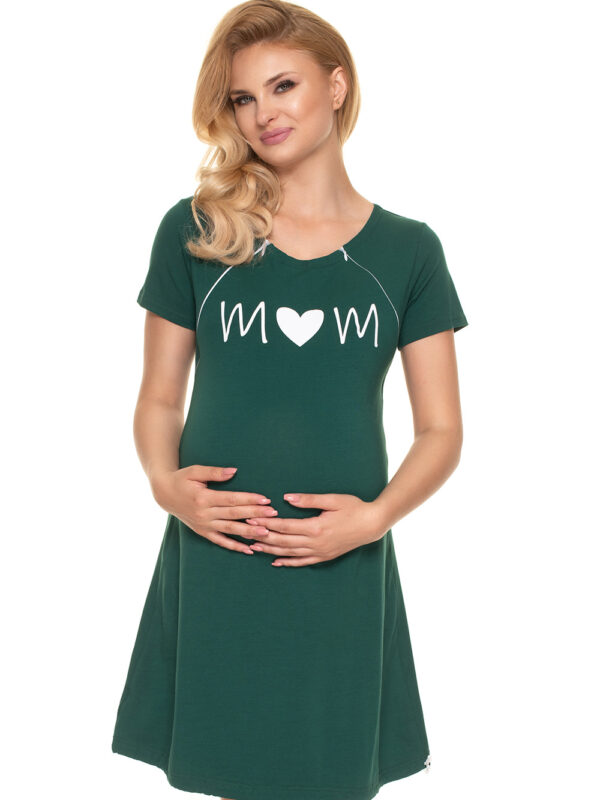 Koszula Nocna Ciążowa Model 0190 Green - PeeKaBoo