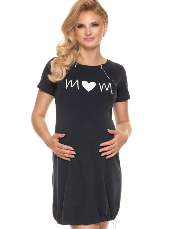 Koszula Nocna Ciążowa Model 0190 Navy - PeeKaBoo