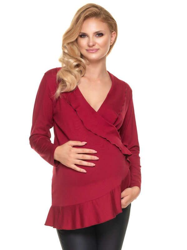 Bluzka Ciążowa Model 0185 Bordo - PeeKaBoo