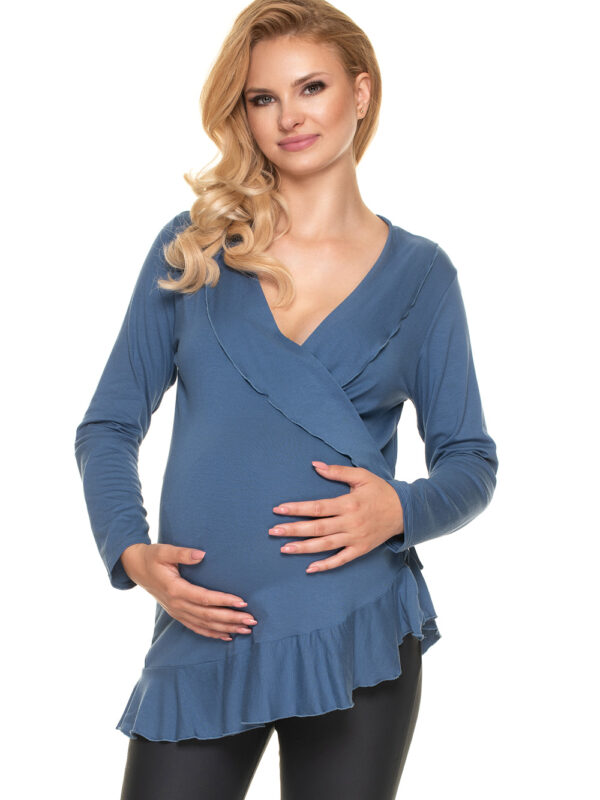 Bluzka Ciążowa Model 0185 Blue - PeeKaBoo