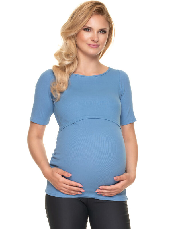 Bluzka Ciążowa Model 1717 Blue - PeeKaBoo