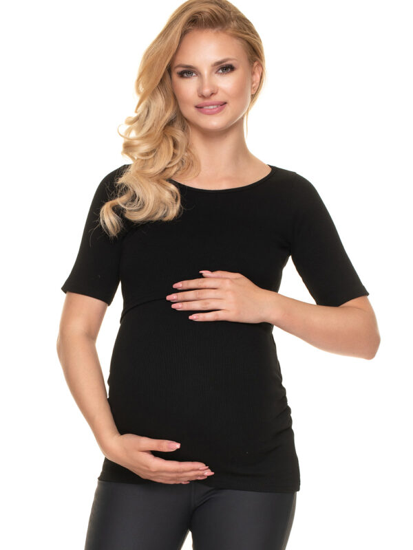 Bluzka Ciążowa Model 1717 Black - PeeKaBoo